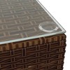 vidaXL Patio Coffee Table Brown 23.6 in.x23.6 in.x11.8 in. Poly Rattan & Glass - 4 of 4