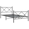 vidaXL Metal Bed Frame without Mattress with Footboard Black 39.4"x78.7" - 3 of 4