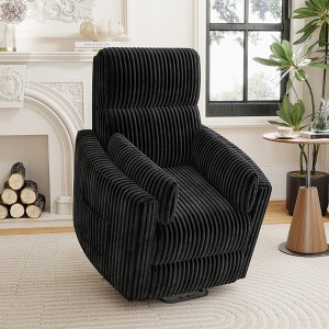 37'' Power Lift Recliner Chair, Round Plush Faux Fur Footrest,Sturdy for Living Room&Bedroom - 1 of 4