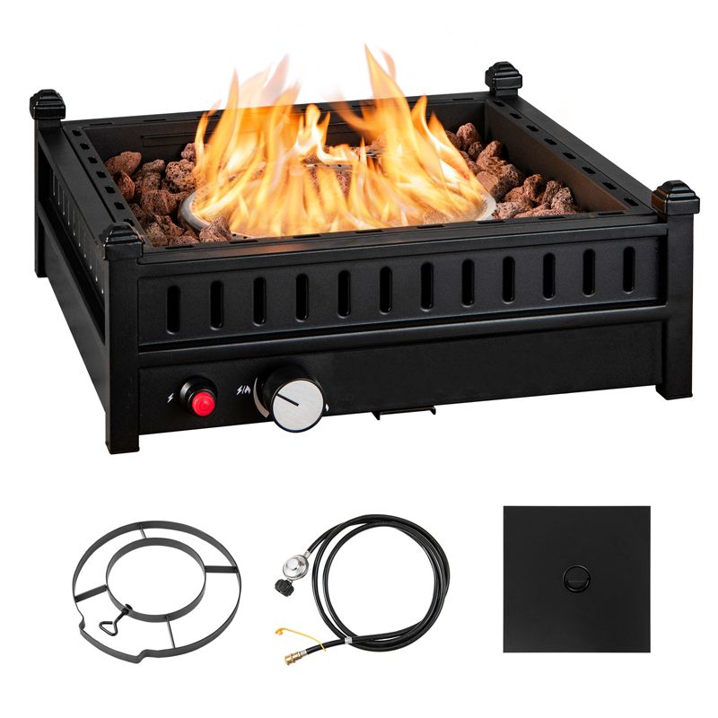Costway Portable Tabletop Fire Bowl 40,000 BTU Propane Firepit fit Umbrella Holes Table, 1 of 11