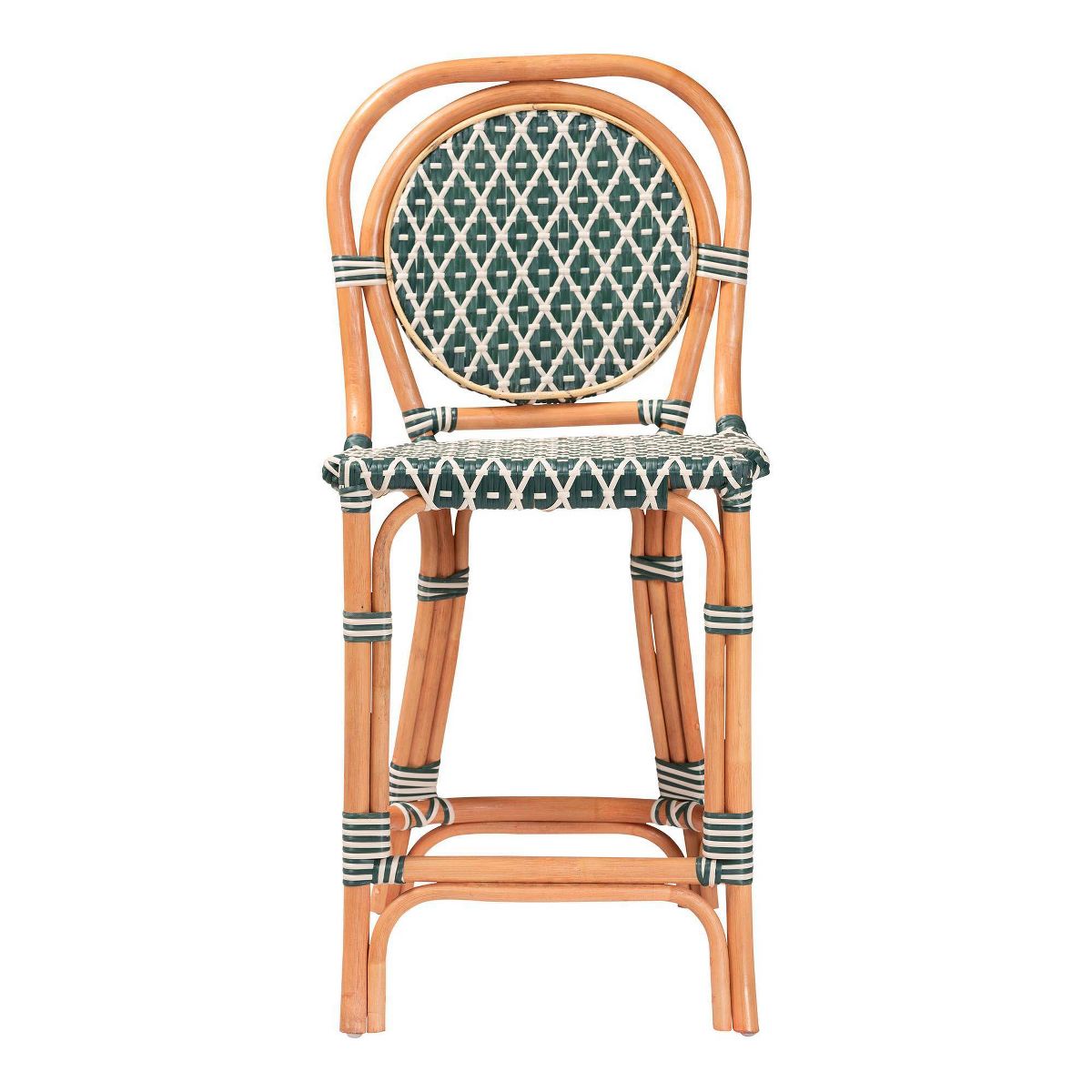 bali & pari Mattie Rattan Bistro Counter Stool with Backrest Natural - thumbnail 2