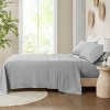 4 Pcs Elegant Solid Organic Cotton Sateen Sheet Set, All Season Bedding Set, Cozy Home Textile for Lux Bedroom Décor - 4 of 4