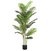 Okak 78.5IN Artificial Palm Tree with Black Plastic Pot Set of 2, Indoor Faux Plants with Life-Like Leaves, Fake Plants for Indoor Decor, Green - 2 of 4
