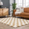 Hauteloom Atira Living Room, Bedroom Area Rug - Contemporary - Plush Pile - Light Mustard, Cream - 6'7" x 9'6" - 2 of 4