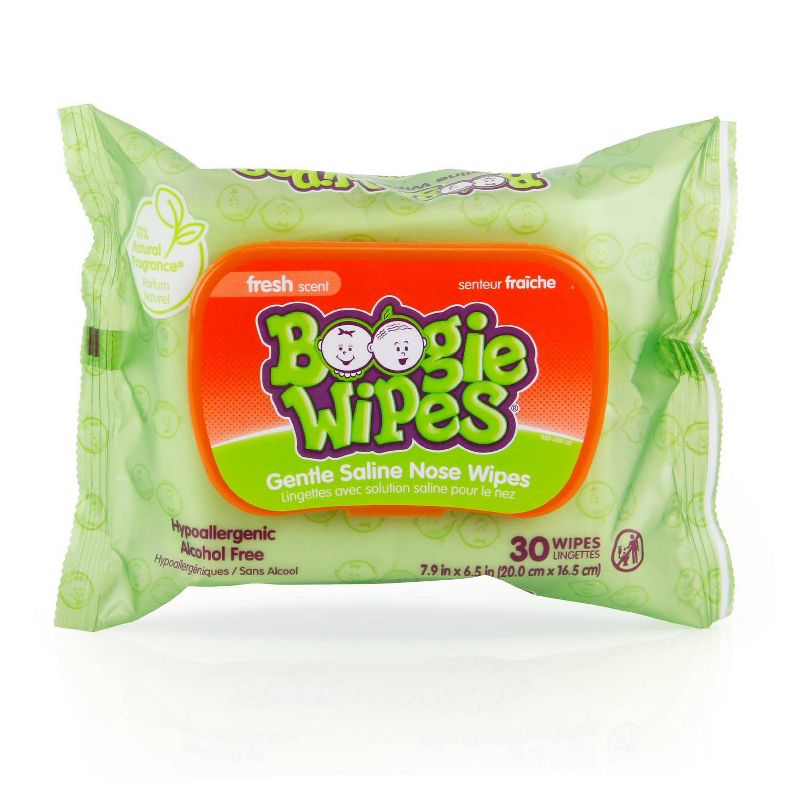 Boogie Wipes Saline Nose Wipes Fresh Scent - 30ct, 1 of 8