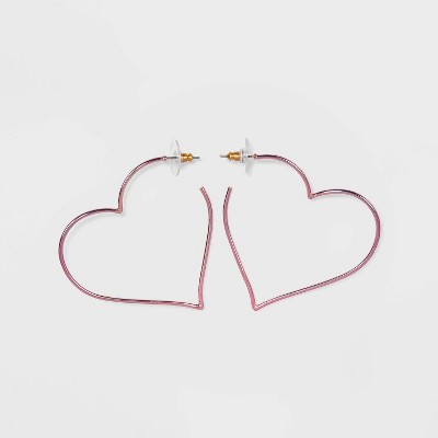 SUGARFIX by BaubleBar Metallic Heart Hoop Earrings