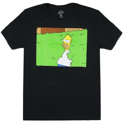 The Simpsons Men's Homer Simpson Disappearing In Hedge Meme T-Shirt Tee
