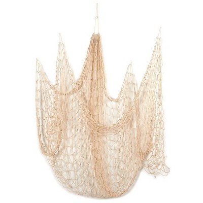 Fishing Net Decor for Home or Beach Party Decorations (79 x 60 Inches, Beige)