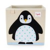 3 Sprouts Large 13 Inch Square Children's Foldable Fabric Storage Cube Organizer Box Soft Toy Bin, Arctic Penguin - image 3 of 4