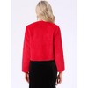 INSPIRE CHIC Women's Winter Open Front Short Faux Fur Jacket - 3 of 4