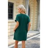 BLUEMING Womens T Shirt Dresses Crew Neck Mini Dresses Casual Short Sleeve Loose Flowy Dress with Pockets - 2 of 4