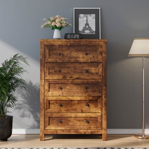 AMERLIFE Farmhouse Wood Rustic Chest of Drawers - 1 of 4