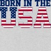 Rerun Island Women's Born In The Usa Flag Logo White Americana 4Th Of July Short Sleeve Graphic Cotton T-Shirt - Heather Grey M - 2 of 4
