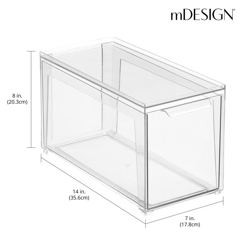 mDesign Plastic Stackable Bathroom Storage Organizer with Drawer, 3 of 7