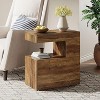 Tribesigns C-Shaped End Table, 25.59" Couch Side Table with 2-Tier Storage Shelf, Farmhouse TV Tray for Sofa, Living Room, Bedroom, Brown - 2 of 4