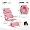 Karl Home Pink Aluminum Folding Beach Chair(Set of 1) - 2 of 4