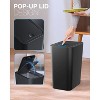 Bathroom Trash Can with Lid, 2 Pack 4 Gallons/15 Liters Garbage Can with Pop-Up Lid, Small Plastic Trash Can - 3 of 4