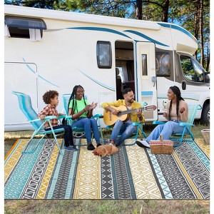 Rug Waterproof Outdoor Carpet Patio Rug Mat Reversible RV Camping Rug Plastic Straw Rug Outside Outdoor Area Rug for Patio Balcony Backyard Picnic - 1 of 4