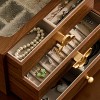 Wooden Jewelry Case with Drawers, Clover-Shaped Brass Lock, Gift-Ready Walnut Storage for Women - 3 of 4
