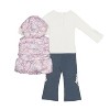 Little Lass Toddler Girls' 3 Piece Puffer Vest Set - 3 of 3