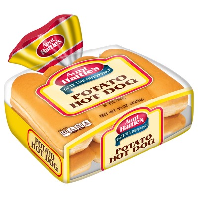 Aunt Hattie's Potato Hot Dog Buns - 15oz/8ct
