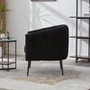 Airsurfer 29.9'' Modern Upholstered Chenille Accent Chair with Metal Legs, Channel Tufted Lounge Chair Single Sofa Round Leisure Armchair - 4 of 4