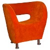 Modern Orange Microfiber Accent Chair - Orange - Christopher Knight Home - 4 of 4