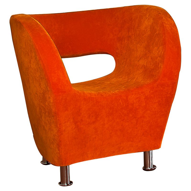 Modern Orange Microfiber Accent Chair - Orange - Christopher Knight Home, 1 of 6