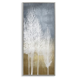 Stupell Industries Tall Bare White Trees Nature, 13" x 30" - 1 of 4