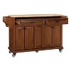PAGED Kitchen Island with Rubber Wood Countertop, Kitchen Cart on 5 Wheels with Storage Cabinet and 2 Top Drawers for Kitchen - 4 of 4