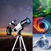 150X High Magnification 70mm Aperture Astronomical Telescope with Tripod Mount (15X-150X) Portable Travel Telescope with Phone Adapter White - 3 of 4