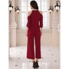 INSPIRE CHIC Women's Halter Sequin Cold Shoulder Split Sleeve Cocktail Wide Leg Jumpsuits - 4 of 4