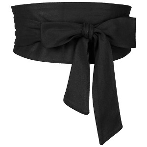INSPIRE CHIC Women's Solid Bowknot Self Tie Wrap Wide Sash Waistband Belt 1 Pc - 1 of 4