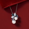 Ross-Simons 7-9.5mm Cultured Pearl and 1.90 ct. t.w. Multi-Gemstone Pendant Necklace in Sterling Silver - 4 of 4