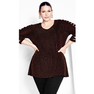 Avenue Women's Plus Size Glam Sleeve Detail Tunic - 1 of 2