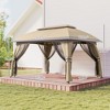 10' x 13' Patio Gazebo, Outdoor Gazebo Canopy Shelter with Netting, Vented Roof for Garden - 3 of 4