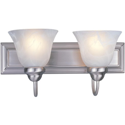 Z Lite 311 2v Lexington 2 Light Bathroom Vanity Light With White Swirl Glass Shade Brushed Nickel Target