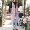 Anna-Kaci Women's Floral Lace Boho Crochet Long Line Cardi Vest for Casual Looks - 2 of 4