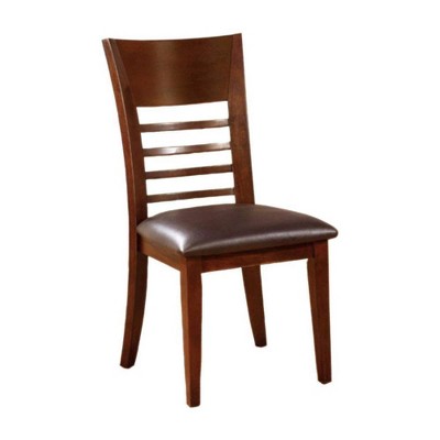 Set of 2 Side Chairs Brown Cherry - Benzara