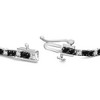 Haus of Brilliance Silver 2.0 Cttw Black and White Diamond Tennis Bracelet Inches - 2 of 4