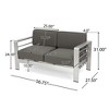 GDFStudio Martha Outdoor Aluminum Loveseat and Coffee Table Set with Cushions - 3 of 4