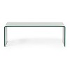 Glass Coffee Table Cocktail Table Center Table Accent Table Sofa Table with Bent Tempered Glass-ModernLuxe - 4 of 4