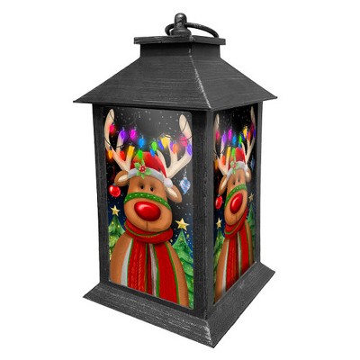 Briarwood Lane Christmas Lantern 13.5" x 5.5" x 5.5" Festive Reindeer For Christmas Lantern