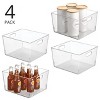 mDesign Plastic Kitchen Pantry Storage Organizer Container Bin - 4 Pack - Clear - 2 of 4