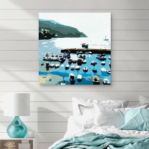 35" x 35" Boats by Bethann Lawson Unframed Wall Canvas - Masterpiece Art Gallery: Bedroom Decor, Vertical Canvas - 1 of 4