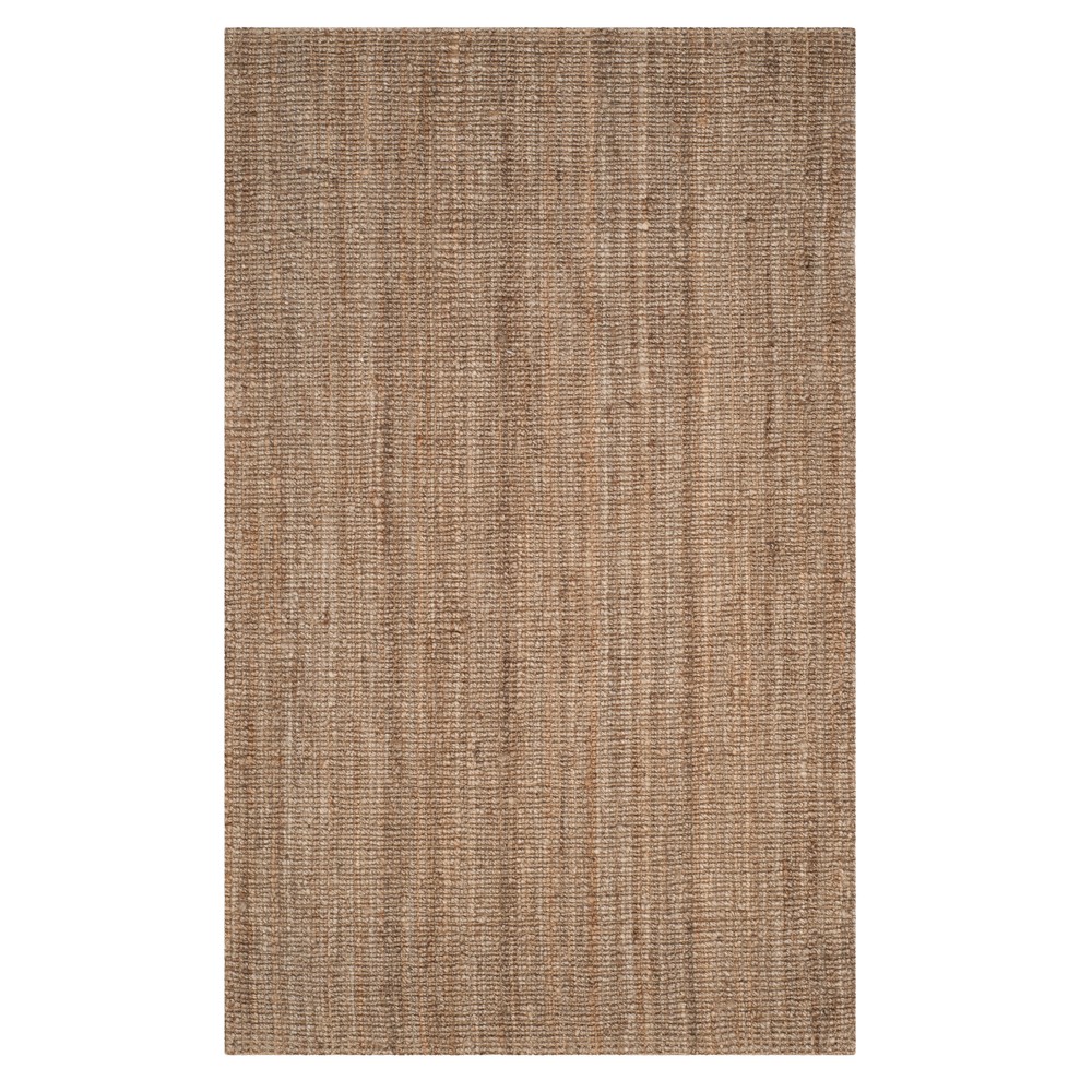 6'x9' Solid Woven Area Rug Natural/Gray - Safavieh