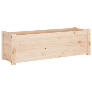 vidaXL Solid Wood Pine Garden Planter - Natural and Weather-Resistant Wooden Planter Box for Outdoor Use - Size: 39.4"x12.2"x12.2" - 1 of 4