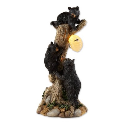 12" Polyresin Climbing Bear Honeycomb Solar Light Black - Zingz & Thingz