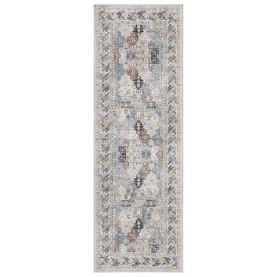 Washable Vintage Floral Living Room Rugs, Soft Non Slip Bedroom Carpet, Retro Accent Large Dining Room Rugs