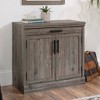 Sauder Aspen Post Library Base Pebble Pine: Farmhouse Style Office Cabinet with Storage & Fixed Shelf - 2 of 4